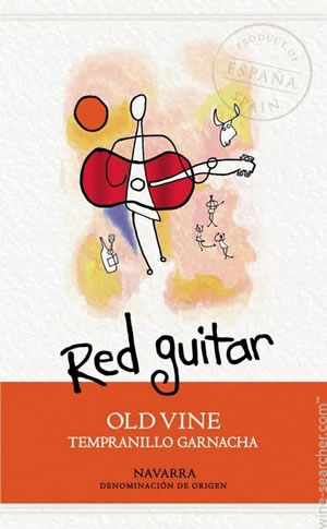 Red Guitar Old Vine Tempranillo Label Design