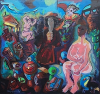 Reminiscences #2 - 1976; Acrylics on Panel, 36